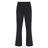 crepe textured flared cropped trousers